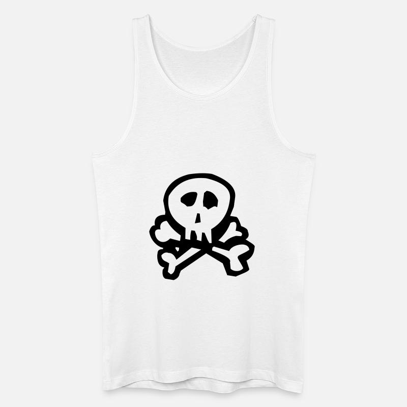 Funny Skull - Männer Bio Tank Top - Weiß
