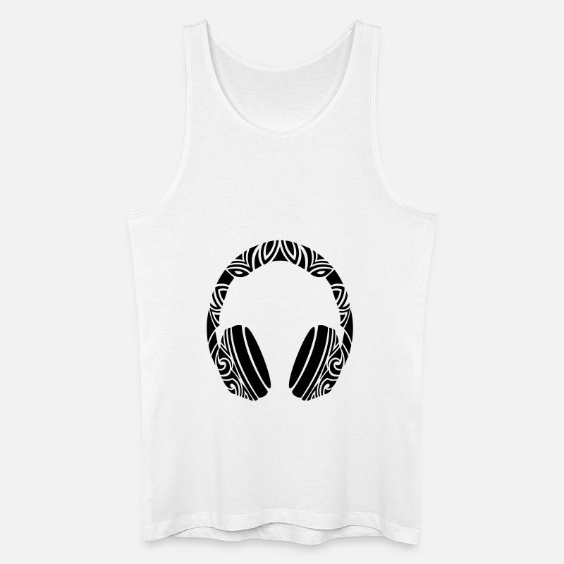 ausgefallene kopfhörer - Männer Bio Tank Top - Weiß