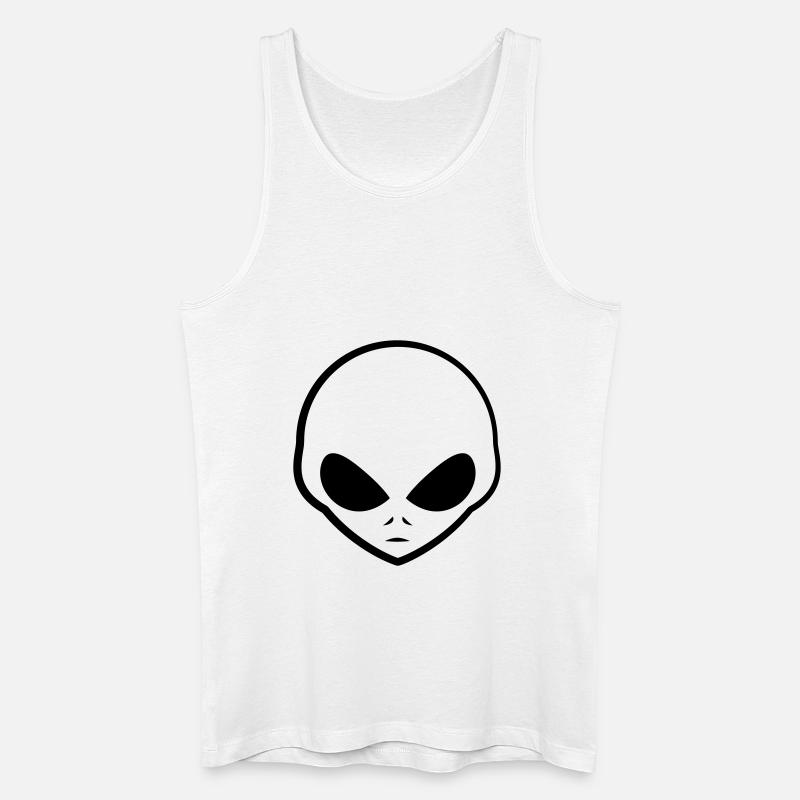 Cool Grey Alien Kopf Logo - Men’s Organic Tank Top - white