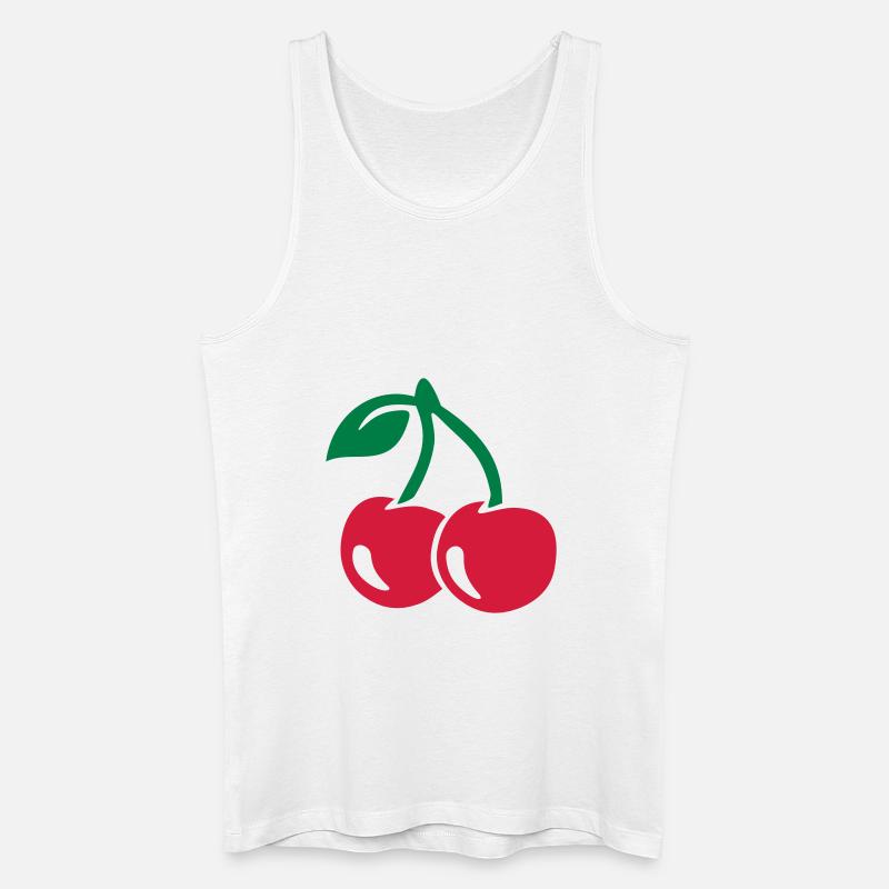 Kirsche - Männer Bio Tank Top - Weiß