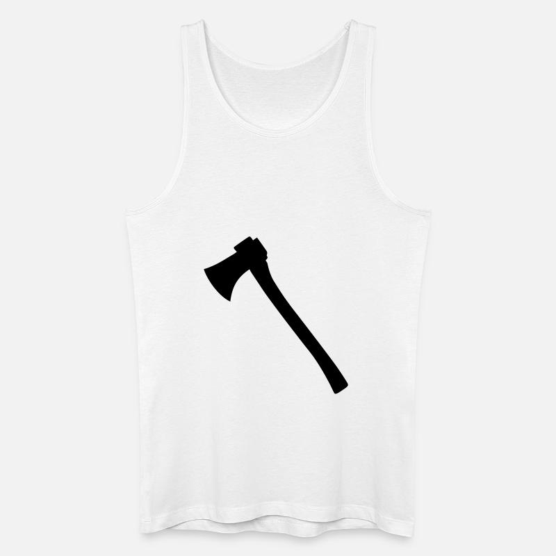 Axt - Männer Bio Tank Top - Weiß