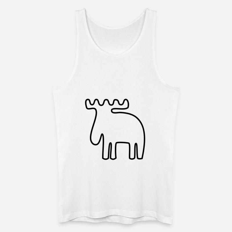 Elch - Männer Bio Tank Top - Weiß