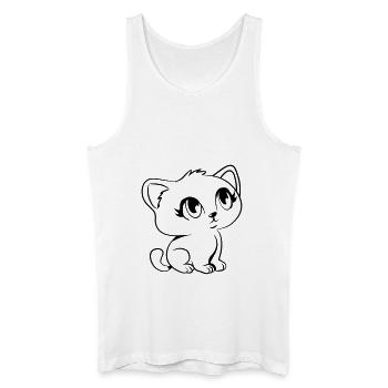 Katze jung klein süss lieb - Männer Bio Tank Top - Weiß - Vorne