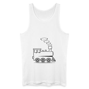 dampflok chemin de fer locomotive jouet - Débardeur bio Homme - blanc - Devant