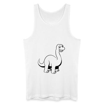 Saurier dinosaurier lustig süss - Männer Bio Tank Top - Weiß - Vorne