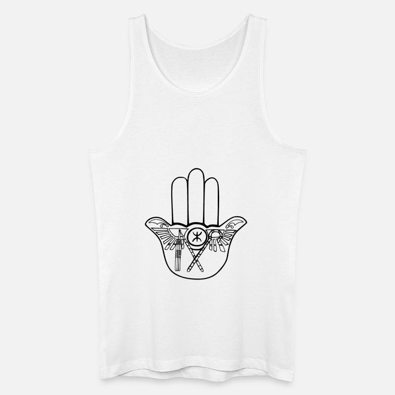 Marokko - Marokko Amazigh Hamsa Hand - Männer Bio Tank Top - Weiß