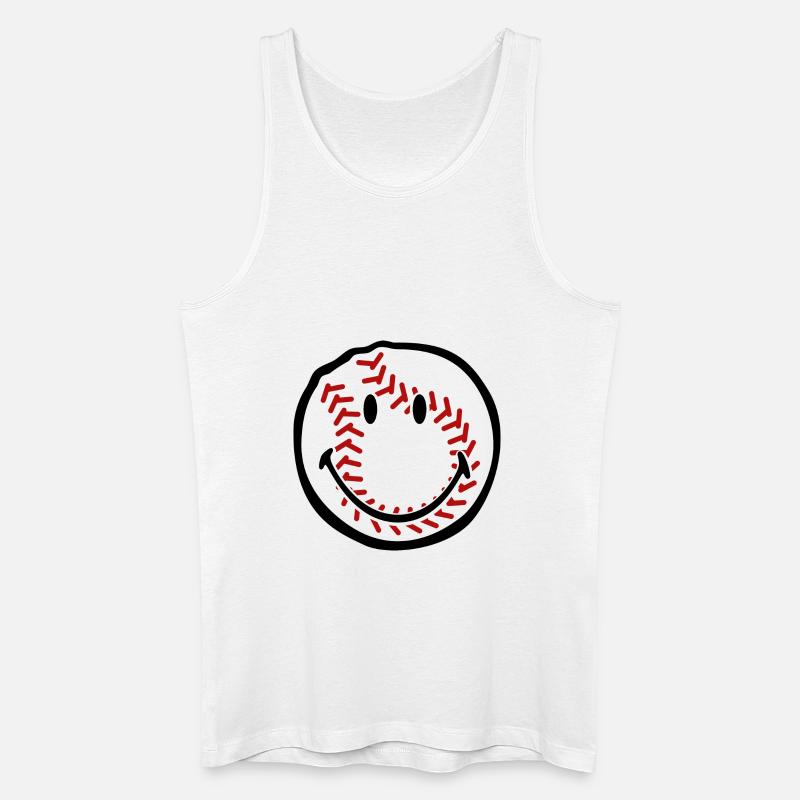 Smiley Baseball - Männer Bio Tank Top - Weiß