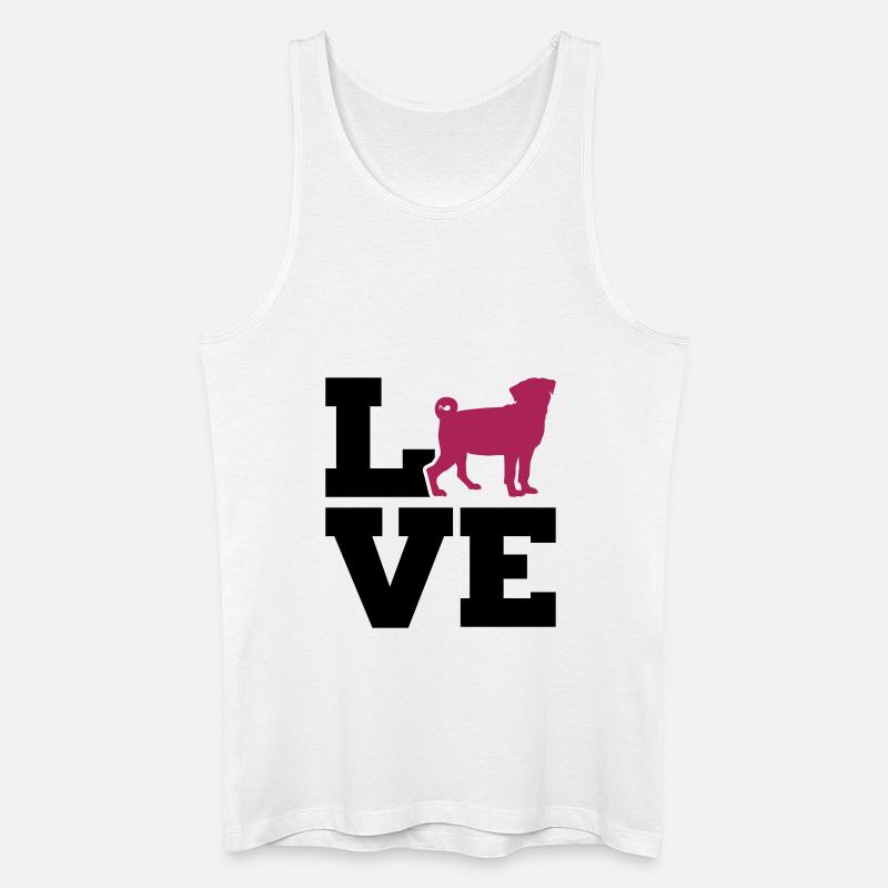 Mops - Männer Bio Tank Top - Weiß