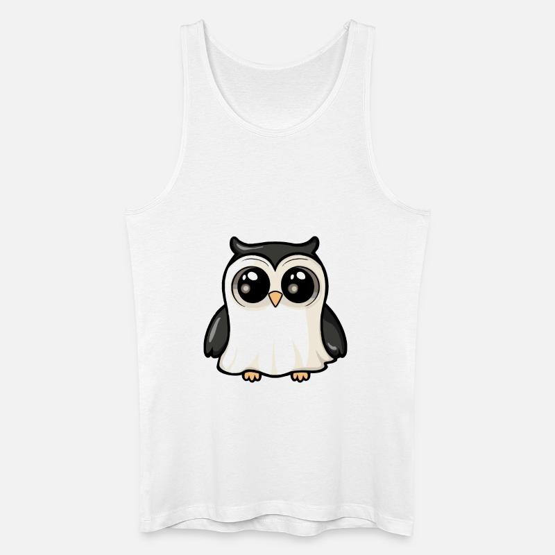 Eule Halloween Comic Geist - Männer Bio Tank Top - Weiß