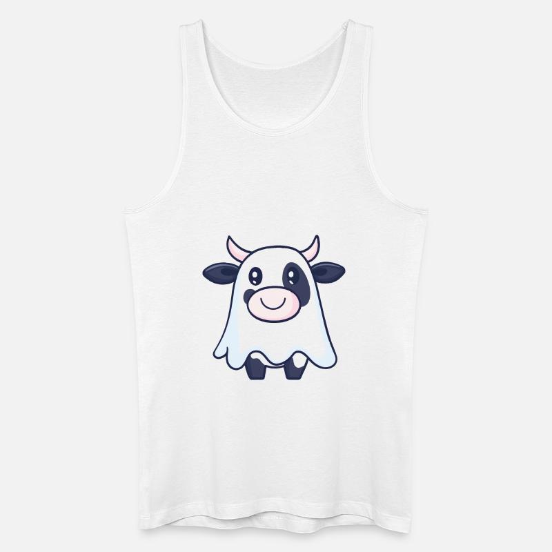 Kuh Halloween Comic Geist - Männer Bio Tank Top - Weiß