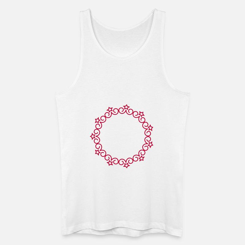 Kreisformen mit Sternenwirbeln Muster - Männer Bio Tank Top - Weiß