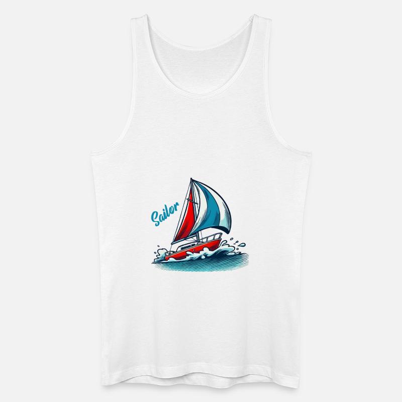 segelboot - Männer Bio Tank Top - Weiß