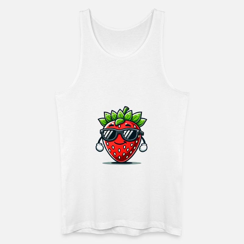 erdbeere - Männer Bio Tank Top - Weiß