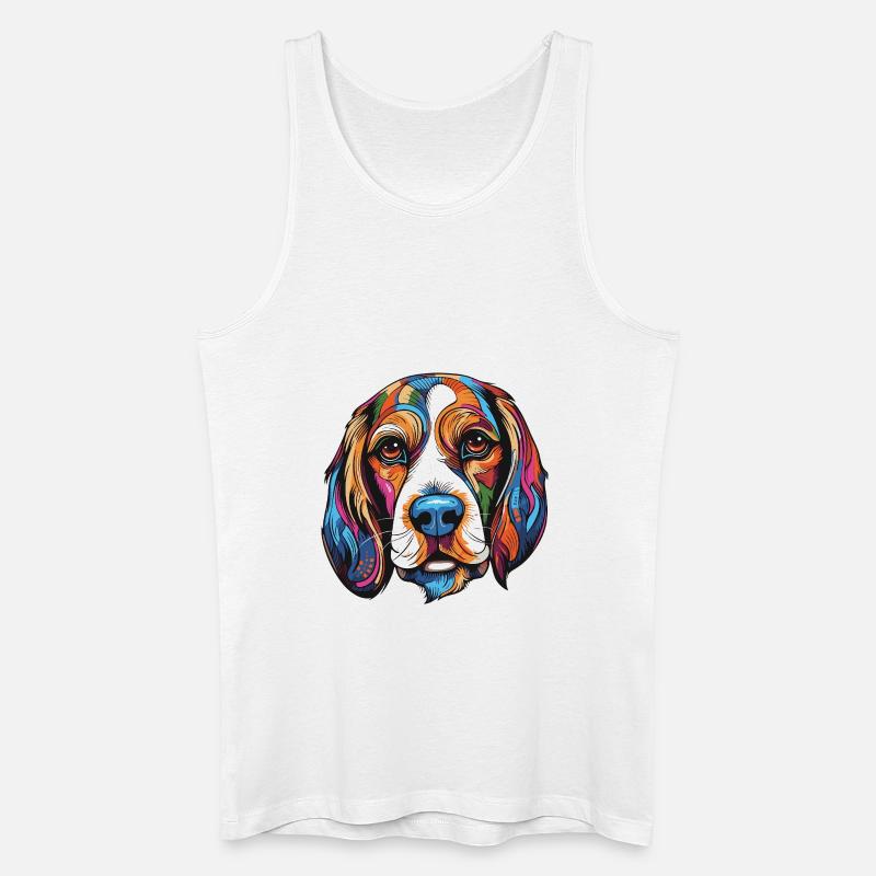 Beagle Hund Portrait - Männer Bio Tank Top - Weiß
