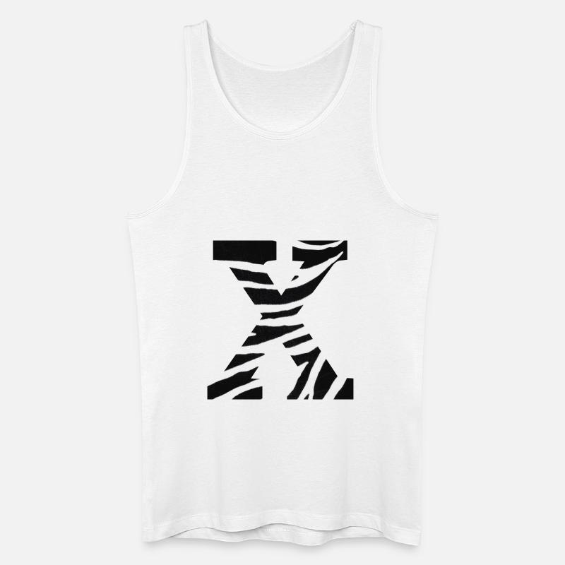 Buchstabe x Zebra - Männer Bio Tank Top - Weiß