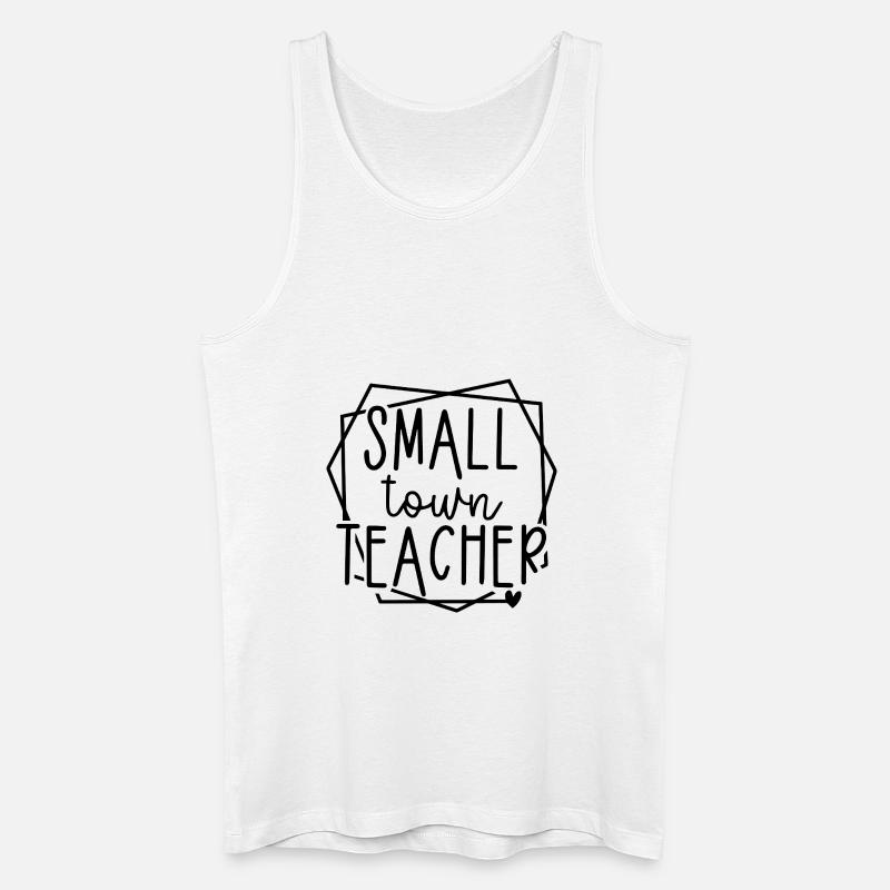 Kleinstadtlehrer Herzgrafik für Pädagogen - Männer Bio Tank Top - Weiß