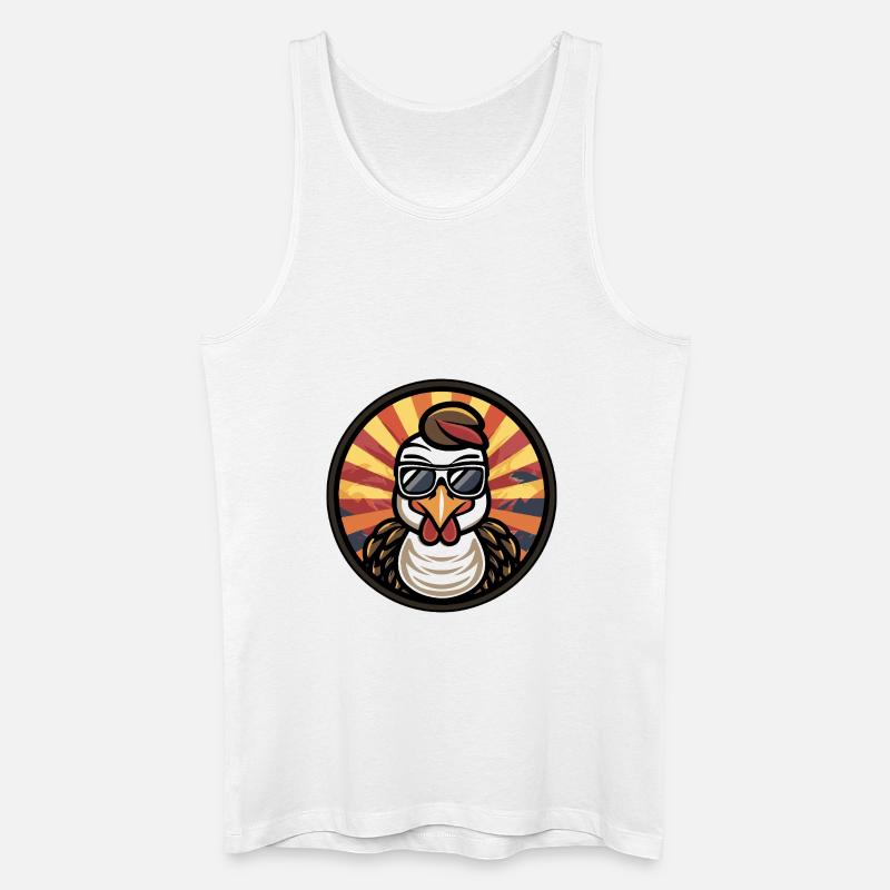 Hahn Truthahn - Männer Bio Tank Top - Weiß