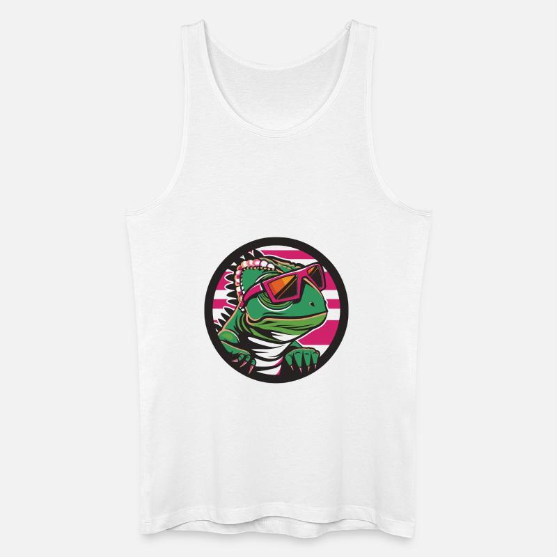 Chameleon Cool Comic - Männer Bio Tank Top - Weiß