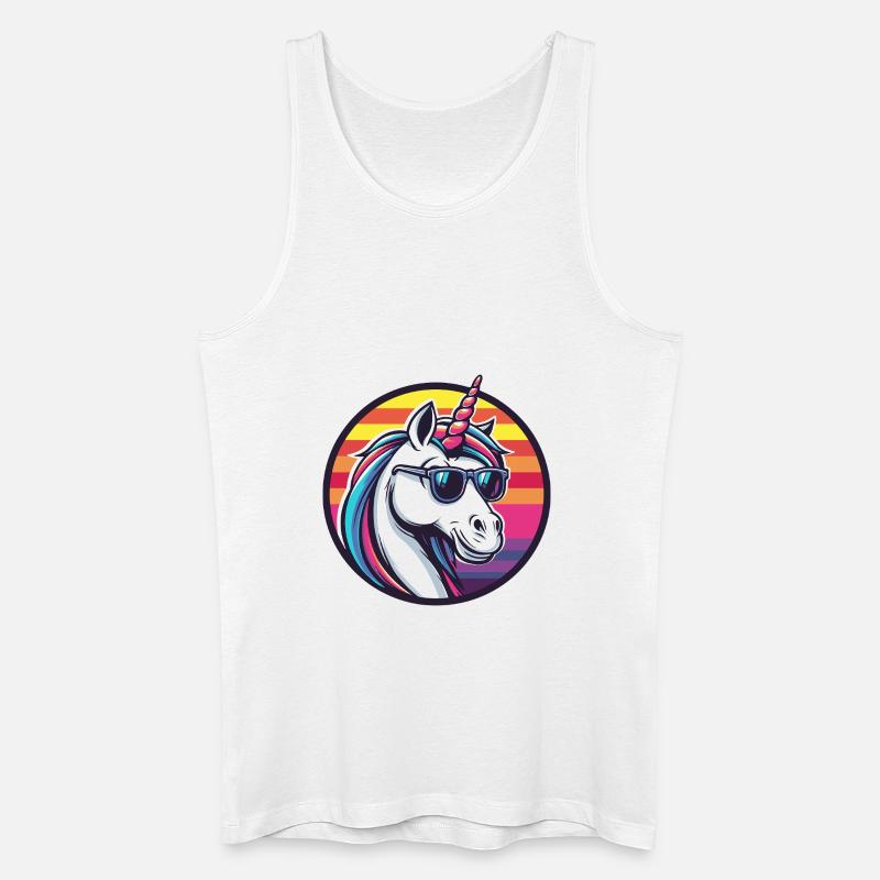 Einhorn Cool Comic - Männer Bio Tank Top - Weiß