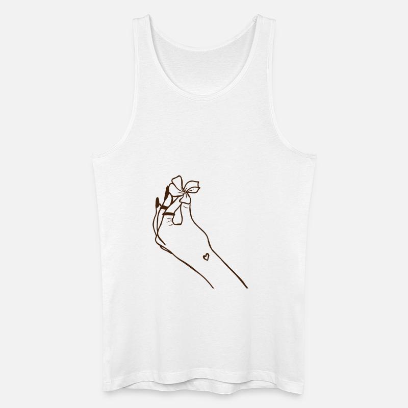 Hand mit Blüte - Männer Bio Tank Top - Weiß