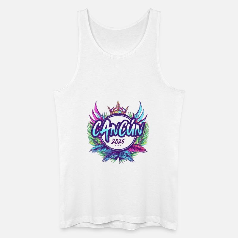 Cancun 2025 Bunt - Männer Bio Tank Top - Weiß