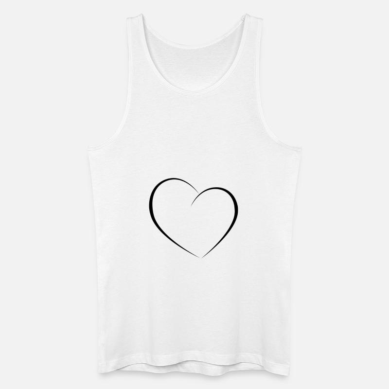 Heart BLACK - Männer Bio Tank Top - Weiß