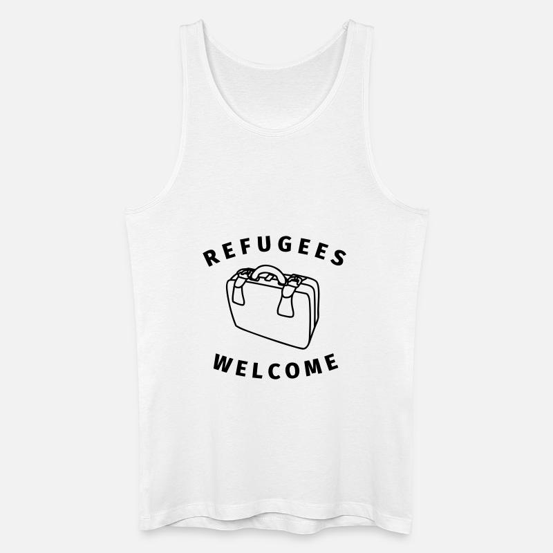 refugees welcome - Männer Bio Tank Top - Weiß