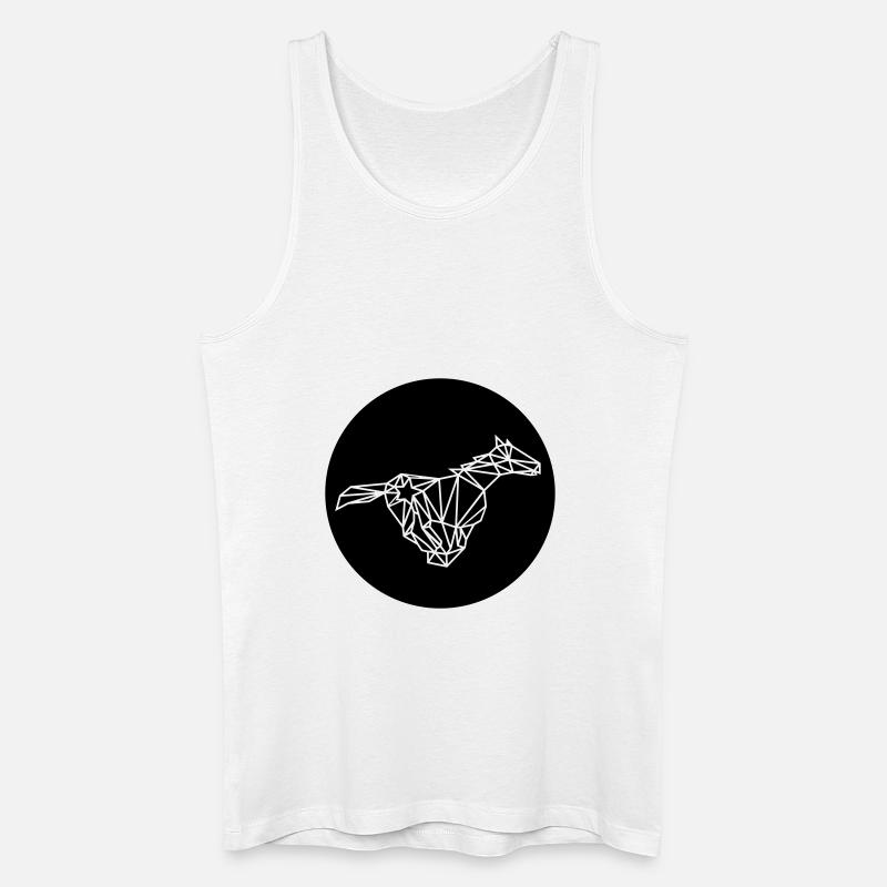 Polygon Pferd Kreis - Männer Bio Tank Top - Weiß