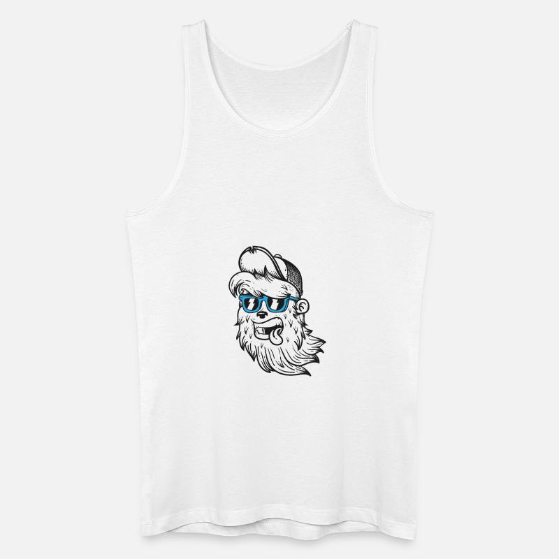 lustiger Hipster - Männer Bio Tank Top - Weiß