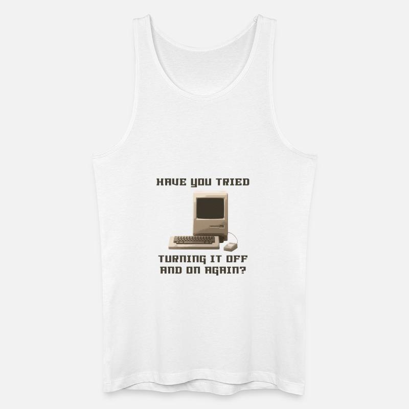 Computer off and on again - Männer Bio Tank Top - Weiß