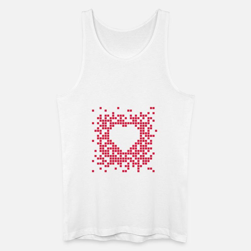 Pixel Heart - Männer Bio Tank Top - Weiß