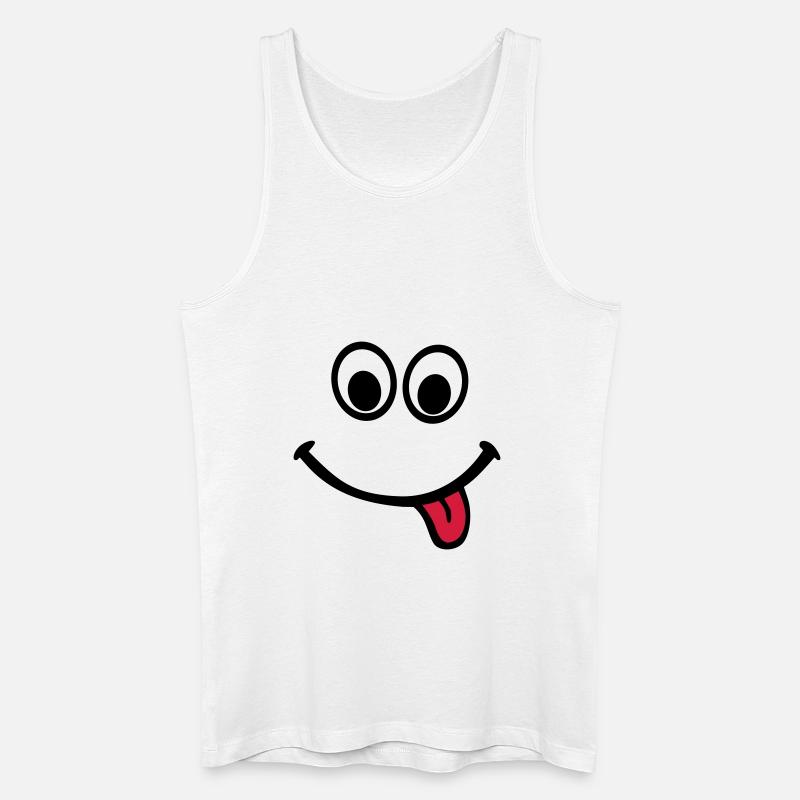 Gesicht - Männer Bio Tank Top - Weiß