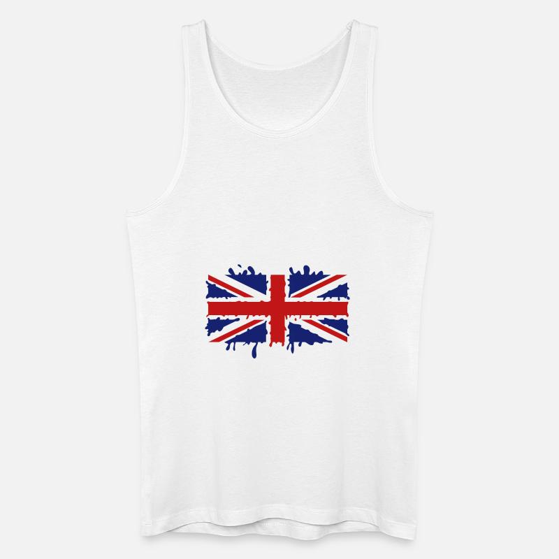 Dripping Union Jack - Men’s Organic Tank Top - white