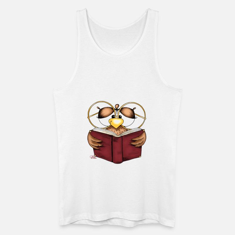 Gretchen Büchereule - Männer Bio Tank Top - Weiß