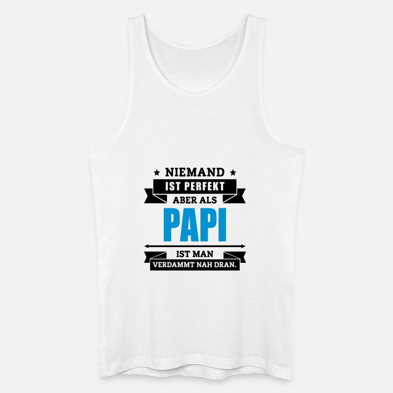 Funshirt Papi - Männer Bio Tank Top - Weiß
