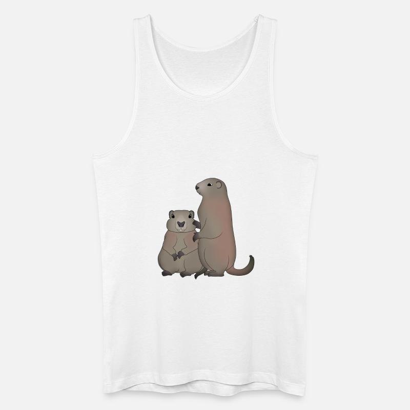 Zwei Murmeltiere - Männer Bio Tank Top - Weiß