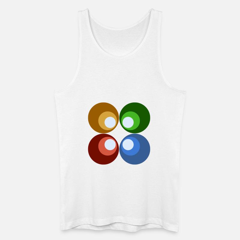 Retrokreise bunt - Männer Bio Tank Top - Weiß