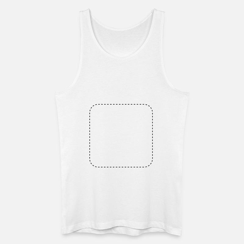 Quadrat gestricheltt rund - Männer Bio Tank Top - Weiß