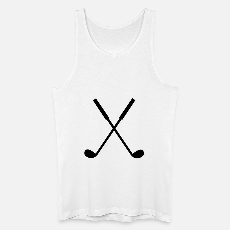 Golfschläger in schwarz - Männer Bio Tank Top - Weiß