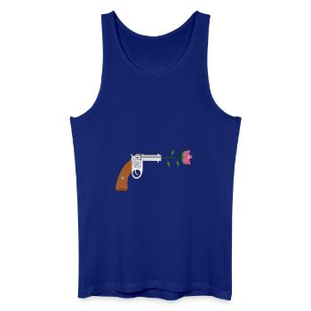 Paix pistol rose no war flower power peace colt - Débardeur bio Homme - bleu roi - Devant