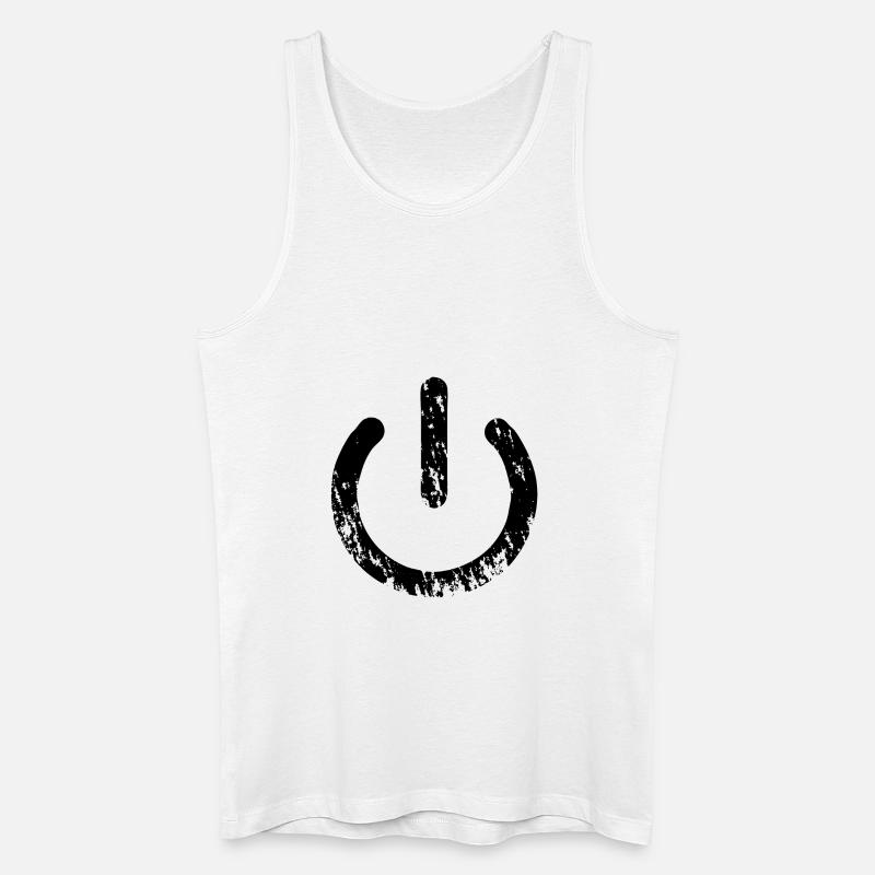 on / off button - Männer Bio Tank Top - Weiß