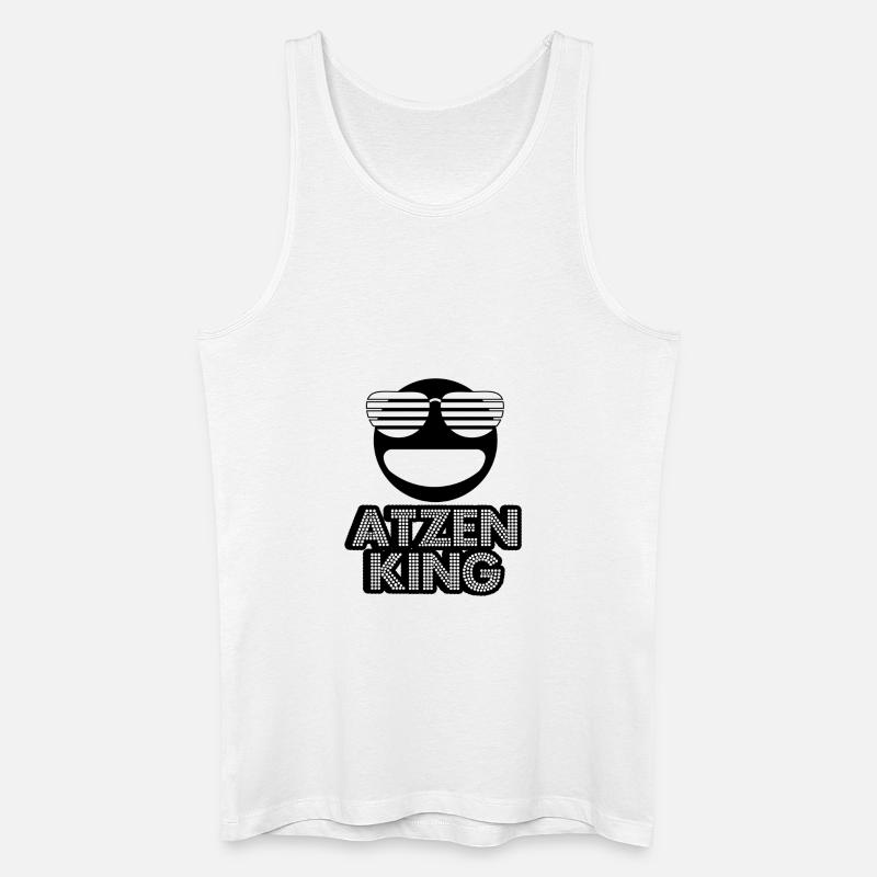 Atzen King Smiley - Männer Bio Tank Top - Weiß