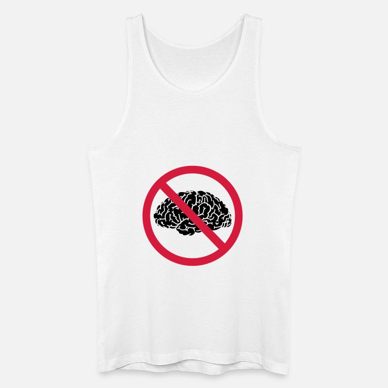 no brains allowed - Männer Bio Tank Top - Weiß