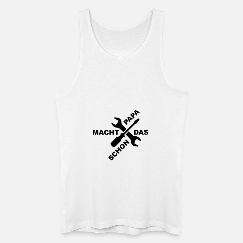 Papa Handwerker - Männer Bio Tank Top - Weiß