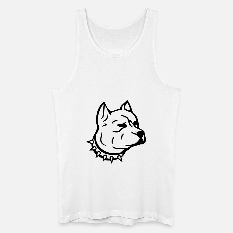 pit_dog_c1 - Männer Bio Tank Top - Weiß