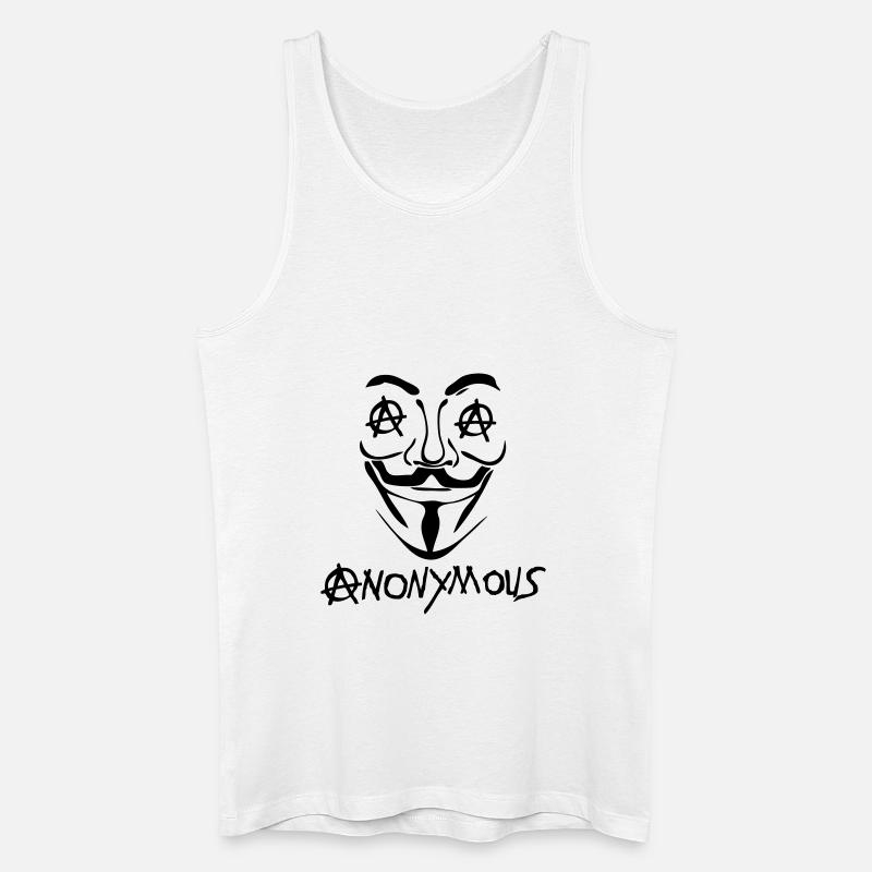 anarchy logo anonymous2 mask mask - Men’s Organic Tank Top - white