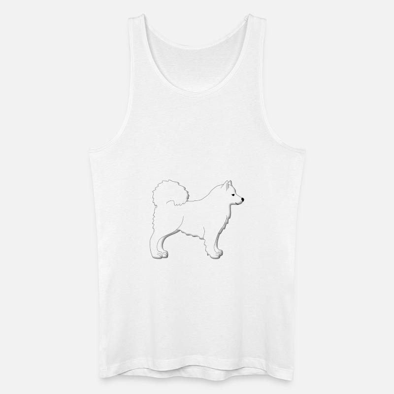 Samojede Pixelgrafik - Männer Bio Tank Top - Weiß