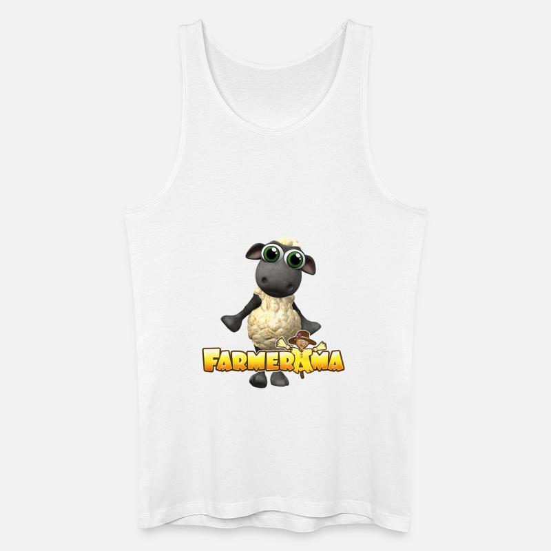 Farmerama Logo mit Schaf - Männer Bio Tank Top - Weiß