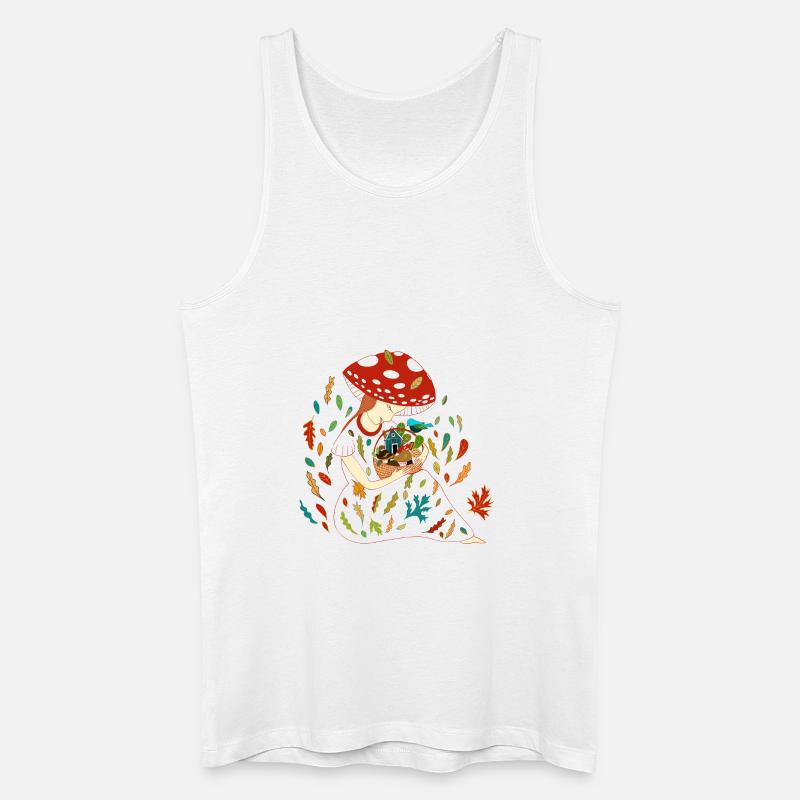 Herbst Pilz Glücksbringer - Männer Bio Tank Top - Weiß