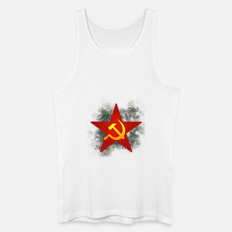 Sowjet roten Stern-Emblem - Männer Bio Tank Top - Weiß